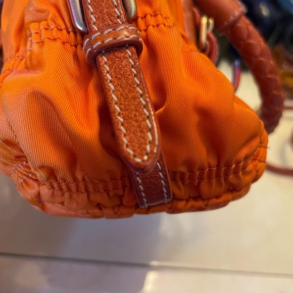 Mini Prada handbag made of orange fabric, - Picture 4 of 13